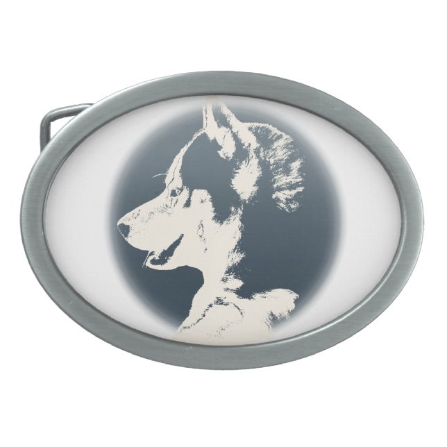 Husky Belt Buckle Siberian Wolf Puppy Buckles (Front)