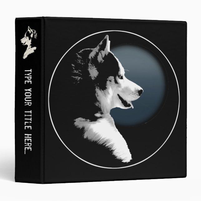 Husky Binder Custom Husky Pup Photo Album Binder (Front/Spine)