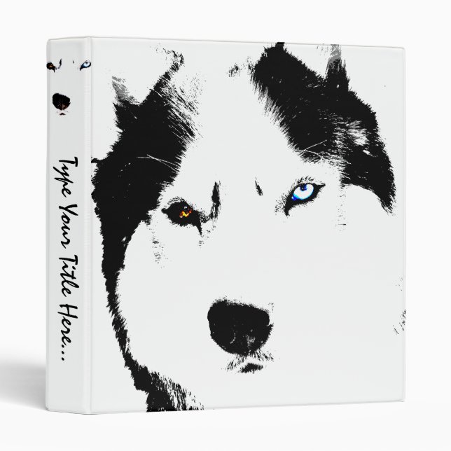 Husky Binder Personalized Husky School Supplies (Front/Spine)