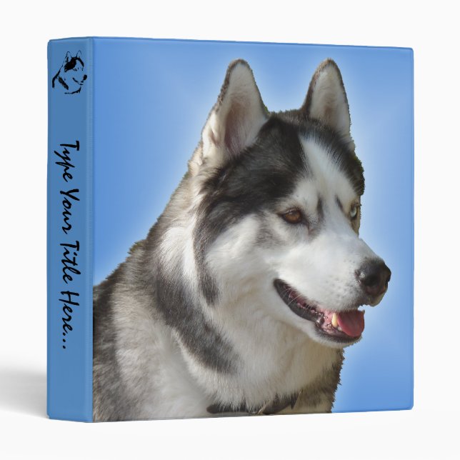 Husky Binder Personalized Sled Dog Album Binder (Front/Spine)