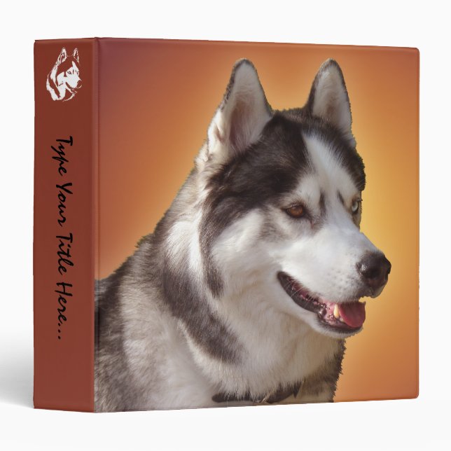 Husky Binder Personalized Sled Dog Album Binder (Front/Spine)