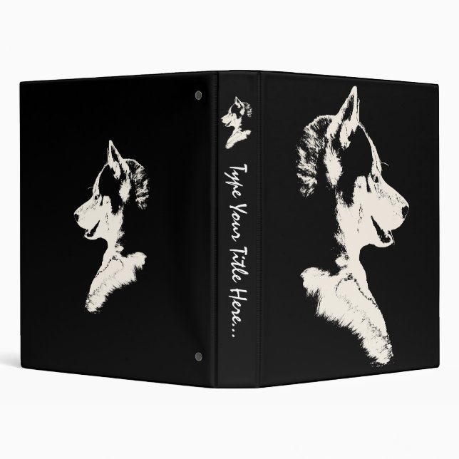 Husky Binder Sled Dog Husky Art School Supplies (Background)