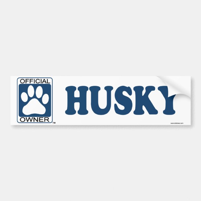 Husky Black Bumper Sticker (Front)