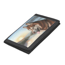 Husky Black TriFold Nylon Wallet