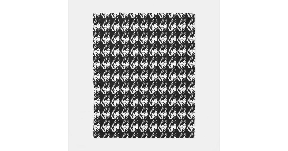 Siberian Husky Drawing Print Throw Blanket
