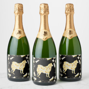 HUSKY BLING SPARKLING WINE LABEL