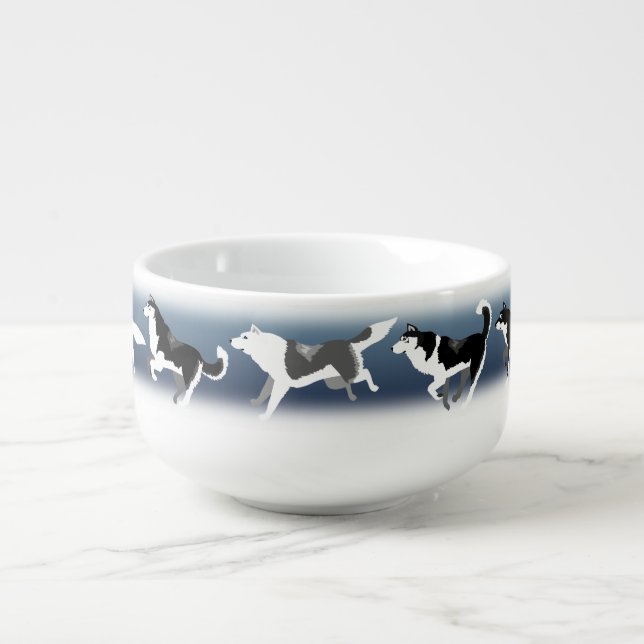 Husky Bowl Cool Siberian Husky Dog Soup Bowls (Front)