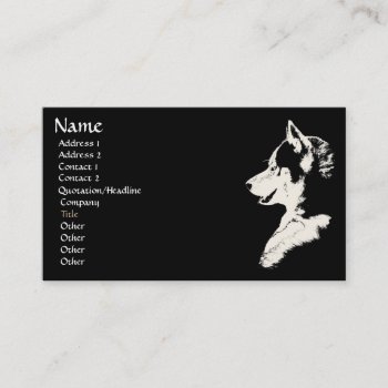 Husky Business Card Personalize Your Cards by artist_kim_hunter at Zazzle