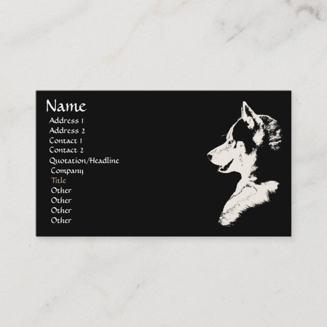 Husky Business Card Personalize Your Cards (Front)