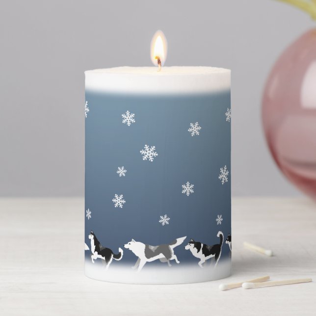 Husky Candles Malamute Husky Sled Dog LED Candles (In Situ)