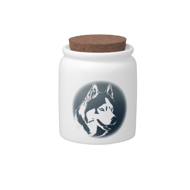 Husky Candy Jar Custom Sled Dog Cookie Jar (Front)