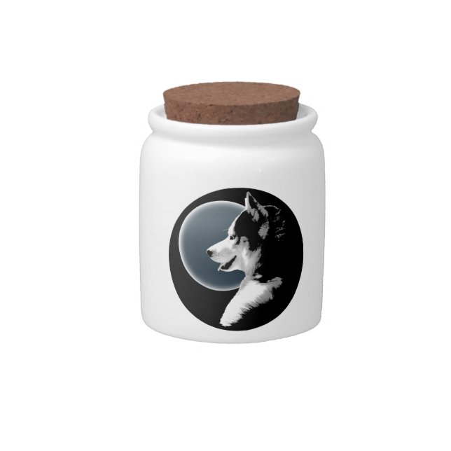 Husky Candy Jar Custom Sled Dog Cookie Jar (Front)