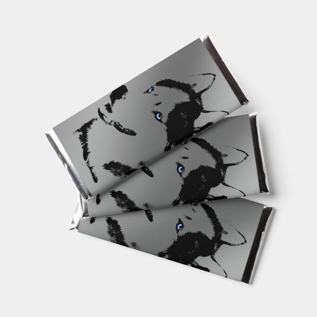 Husky Chocolate Personalized Malamute Hershey Bar  (Front)