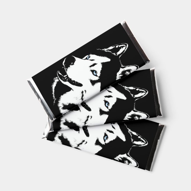 Husky Chocolate Personalized Malamute Hershey Bar Favors (Front)