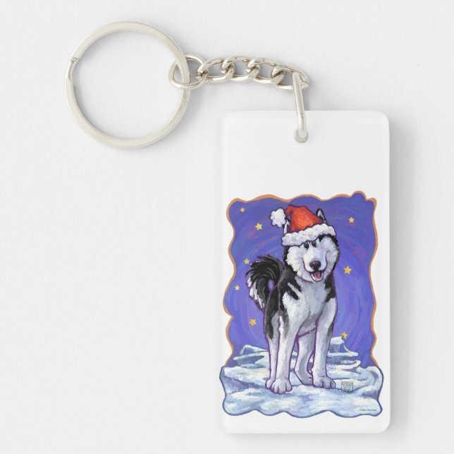 Husky Christmas Keychain (Front)