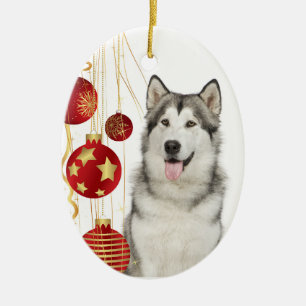 Husky Christmas Ornament