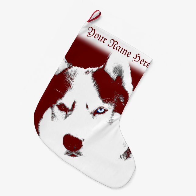 Husky Christmas Stocking Personalized Dog Stocking (Front (Hanging))