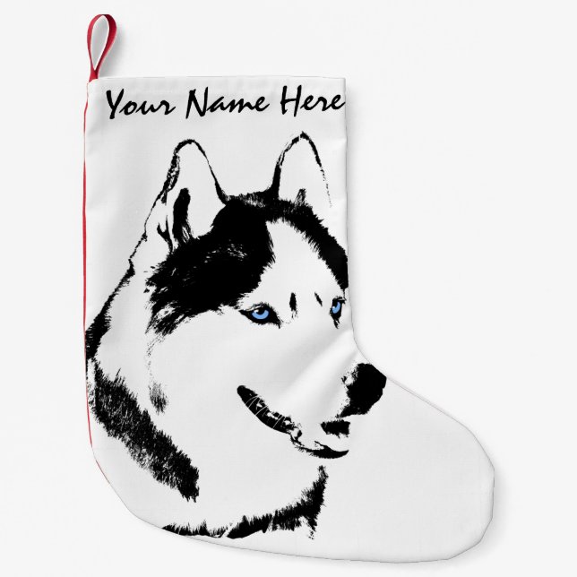 Husky Christmas Stocking Personalized Dog Stocking (Front)