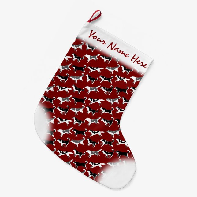 Husky Christmas Stocking Personalized Dog Stocking (Front (Hanging))
