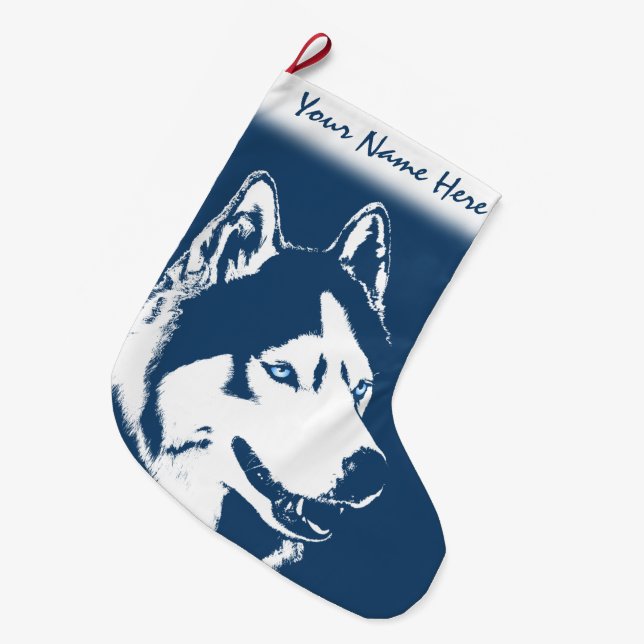 Husky Christmas Stocking Personalized Dog Stocking (Front (Hanging))
