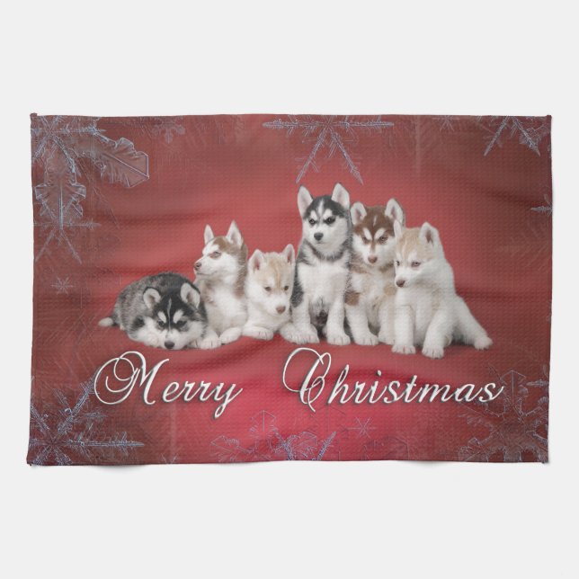 Husky christmas towel (Horizontal)