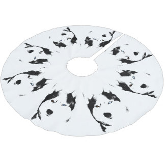 Husky Christmas Tree Skirt Sled Dog Tree Skirts