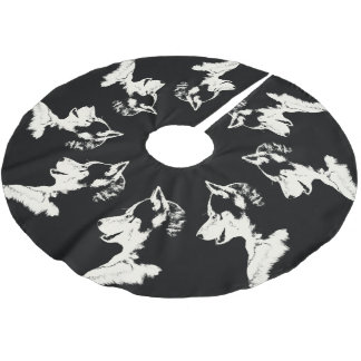 Husky Christmas Tree Skirt Sled Dog Tree Skirts
