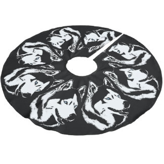 Husky Christmas Tree Skirt Sled Dog Tree Skirts