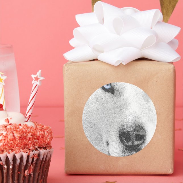 Husky Classic Round Sticker (Party)