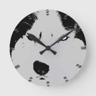 Husky Clock Wolf Husky Sled Dog Wall Clock
