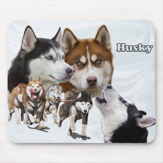 husky collage mouse pad (Front)