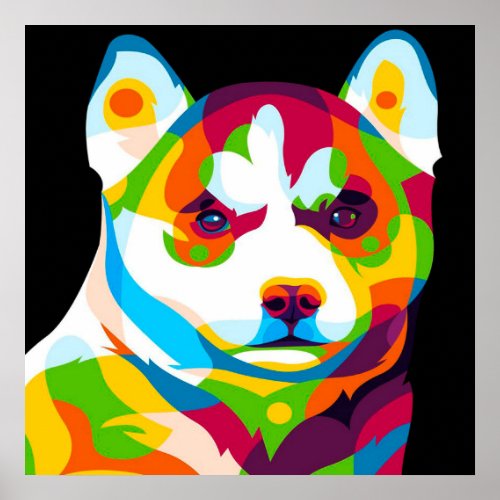 Husky Colorful  Gift for World Press Freedom Day Poster