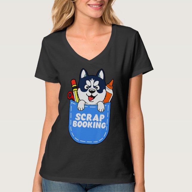 Husky Crafting Scrapbook T-Shirt (Front)