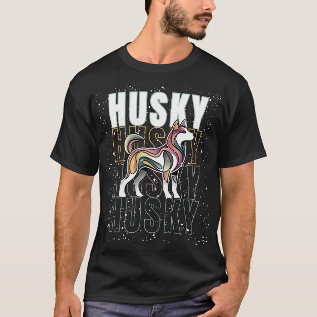 Husky Cute Design T-Shirt (Front)