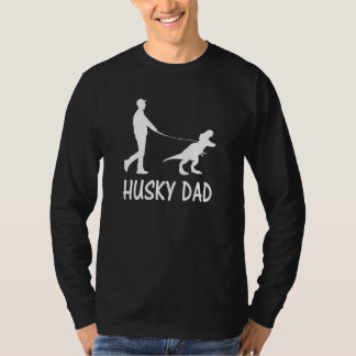 Husky Dad Dinosaur Siberian Husky Dog Owner Funny T-Shirt