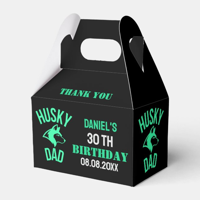 Husky Dad, Dog Dad Birthday     Favor Boxes (Front Side)