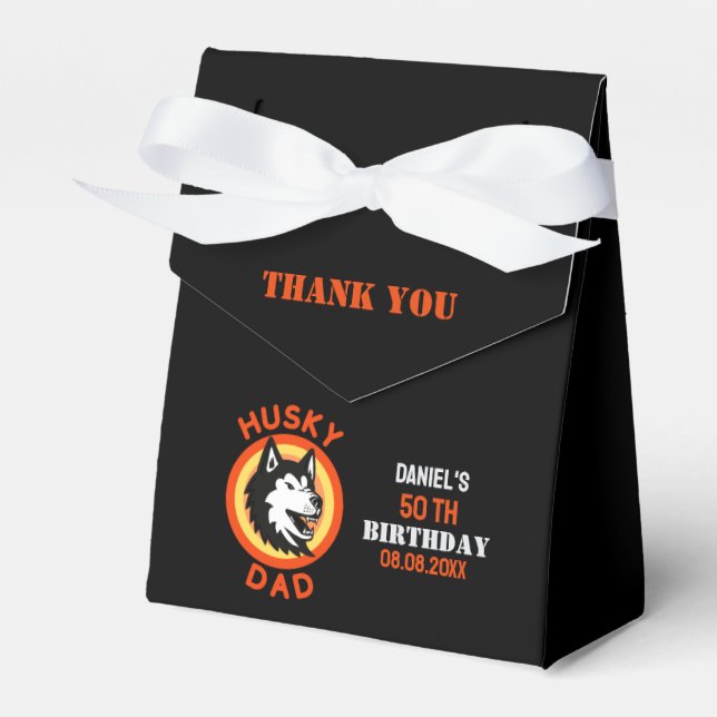 Husky Dad, Dog Dad Birthday     Favor Boxes (Front Side)