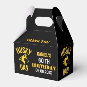 Husky Dad, Dog Dad Birthday Favor Boxes