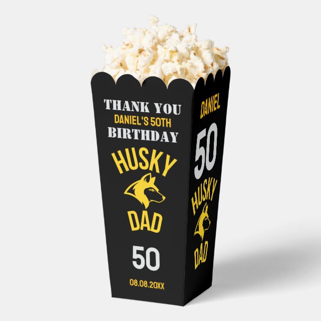 Husky Dad, Dog Dad Birthday     Favor Boxes (Popped)