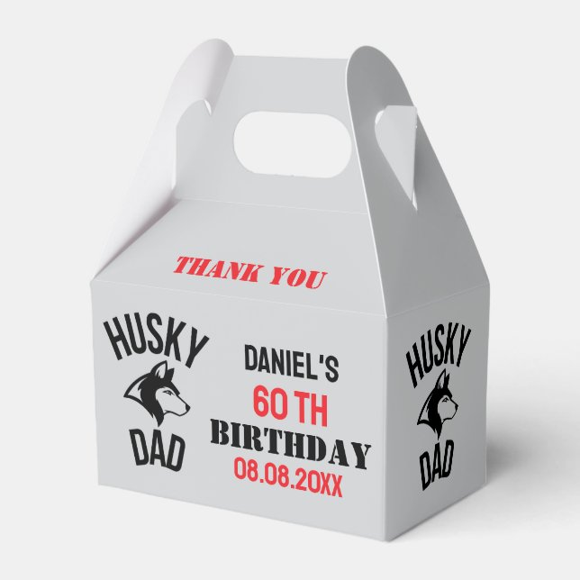 Husky Dad, Dog Dad Birthday     Favor Boxes (Front Side)