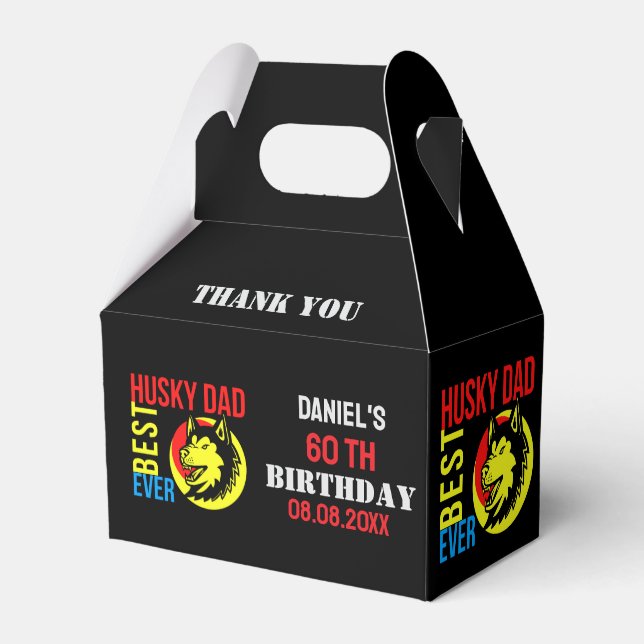 Husky Dad, Dog Dad Birthday     Favor Boxes (Front Side)