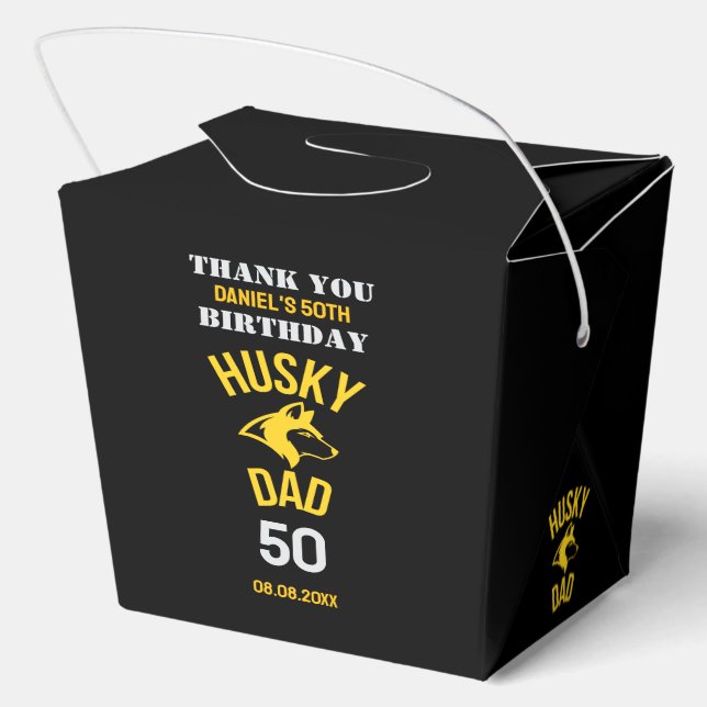 Husky Dad, Dog Dad Birthday     Favor Boxes (Back)