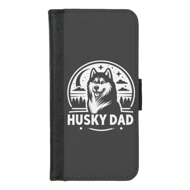 Husky Dad Gift Dog Owner Siberian Huskies Father iPhone Wallet Case (Front)