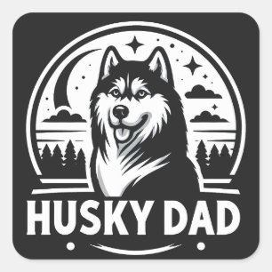 Husky Dad Gift Dog Owner Siberian Huskies Father Square Sticker