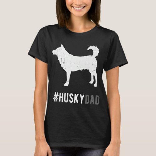 Husky Dad Gift For Men Funny Siberian Husky Dog Lo T_Shirt