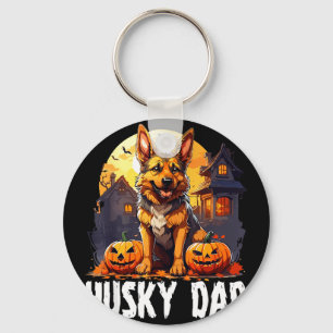Husky dad halloween  keychain