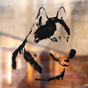 Husky Decal Husky Malamute Dog Window Cling