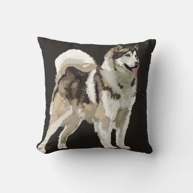 Husky Digital Drawing on Cushion (Front)