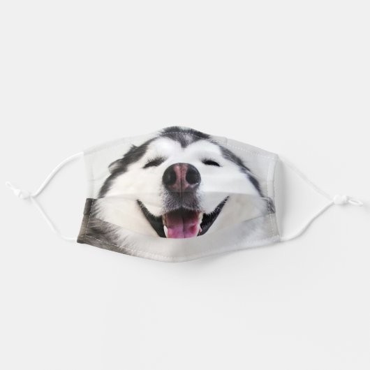 Husky Dog Adult Cloth Face Mask (Front, Unfolded)