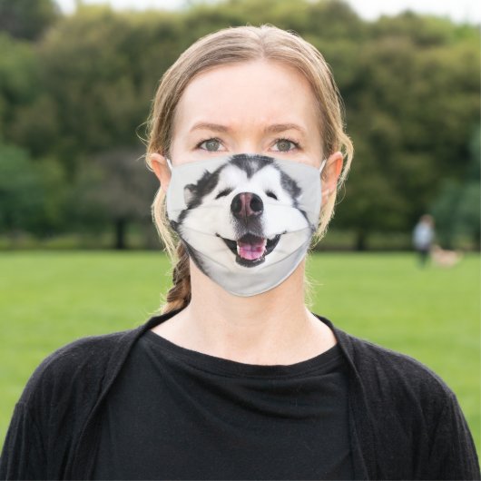 Husky Dog Adult Cloth Face Mask (Outside)